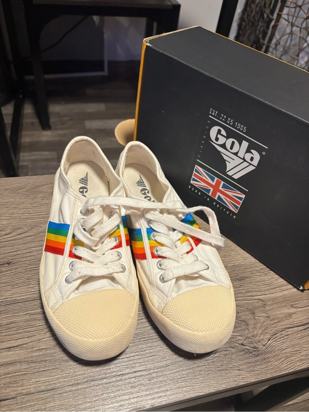 Gola Off White/Multi Coaster Rainbow Sneakers